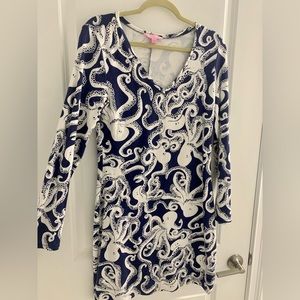 Lilly Pulitzer Navy Terry Octopus Dress